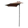 International Caravan 9 ft. Half Round Wall Hugger Umbrella, Chocolate YF-1147-2.7M-CH